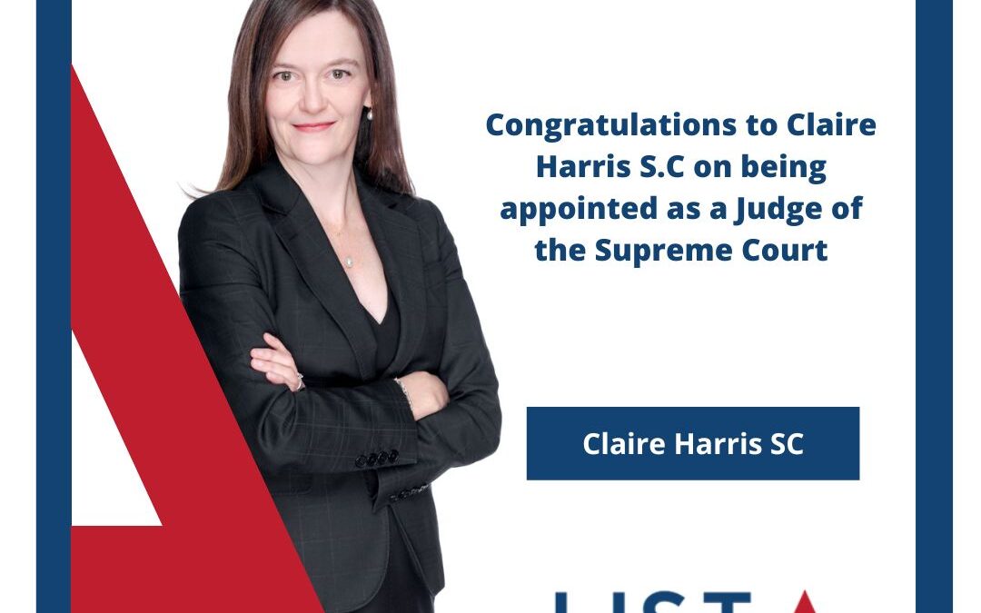 List A congratulates the Honourable Justice Claire Harris